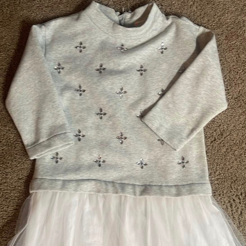 JCREW crewcuts sweatshirt tulle dress NWOT